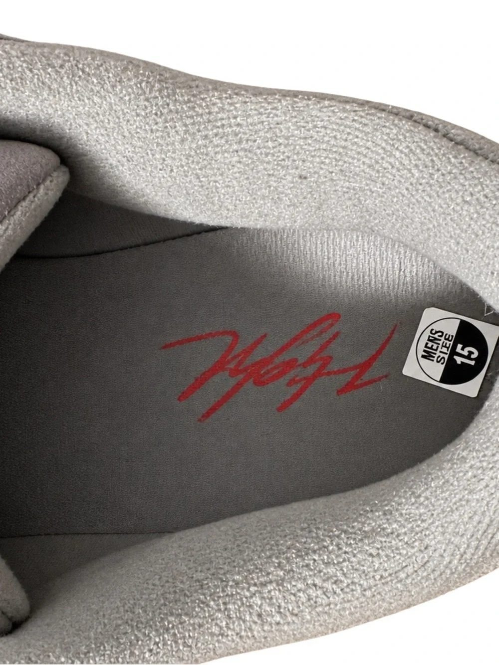 Jordan Men’s Gray Suede Athletic Sneakers with Cream Laces
